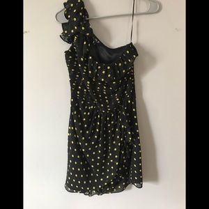 Black and yellow polka dot dress